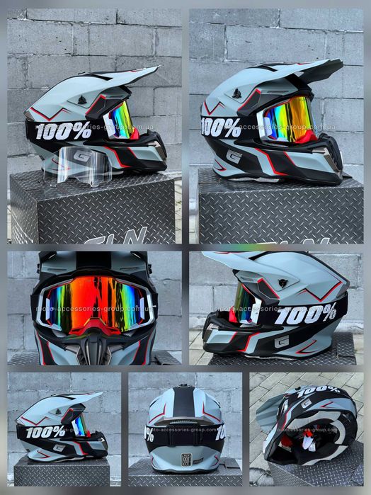 Мото шолом кросовий GLN (В ПОДАРУНОК окуляри та прозоре змінне скло)