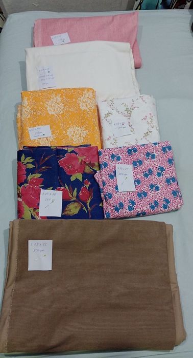 Ткань СССР. Отрезы Вельвет, тик, ситец