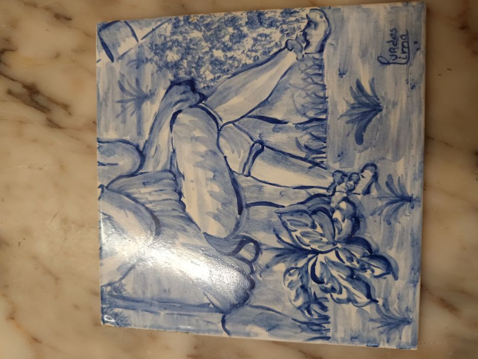 Quadro de azulejos pintados a mão