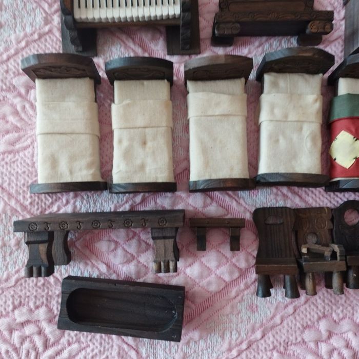 Brinquedos mobília casa de brincar branca de neve e os 7 anões