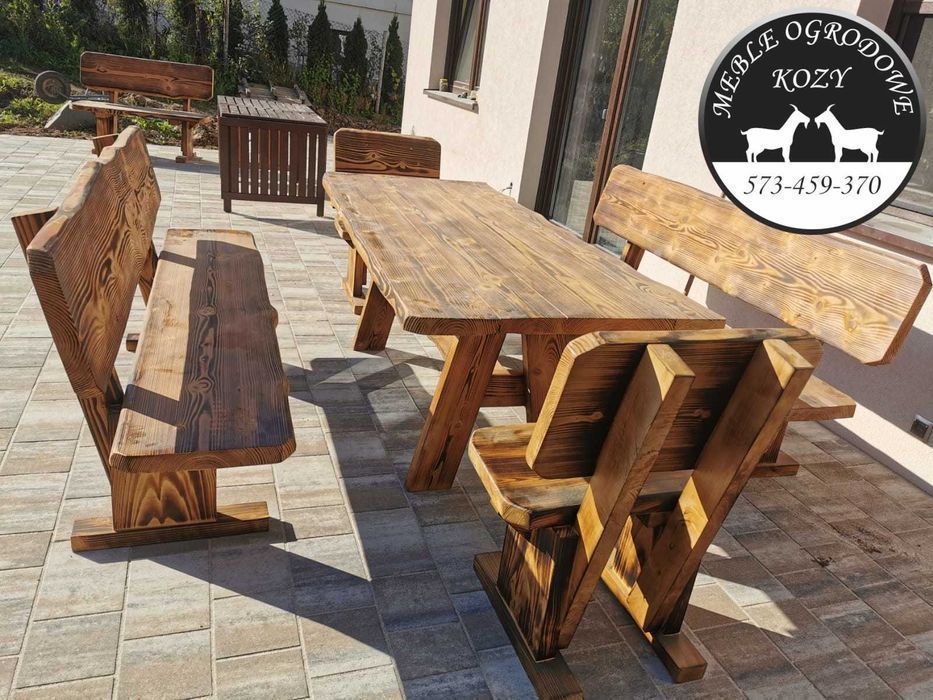 Meble ogrodowe drewniane góralskie biesiadne LITE DREWNO