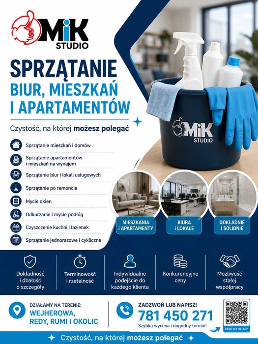 Sprzątanie biur, mieszkań i apartamentów Wejherowo i okolice
