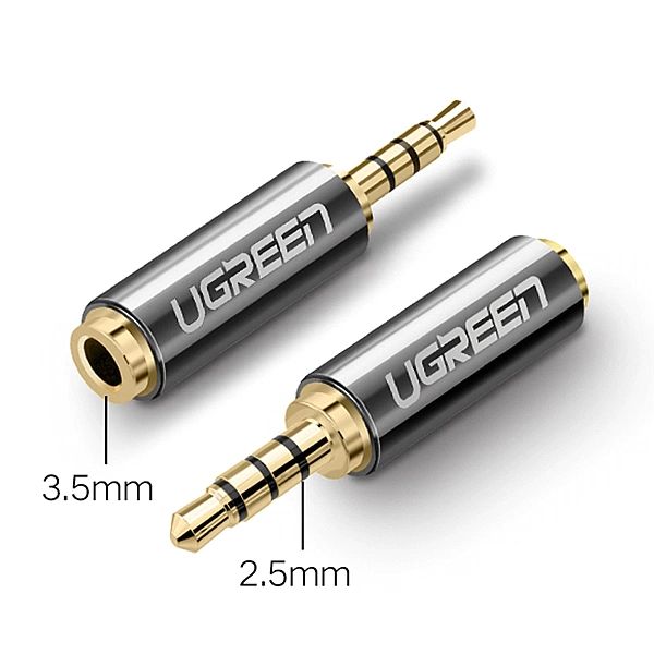Ugreen adapter audio jack 2.5mm męski do jack 3.5mm żeński czarny (205
