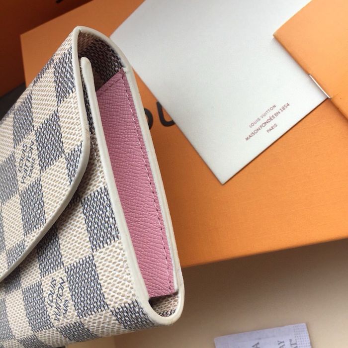 Wyprzedaż Portfel LV Louis Vuitton Emilie biała kratka monogram canvas