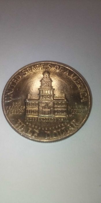 Moeda americana half dólar de 1976