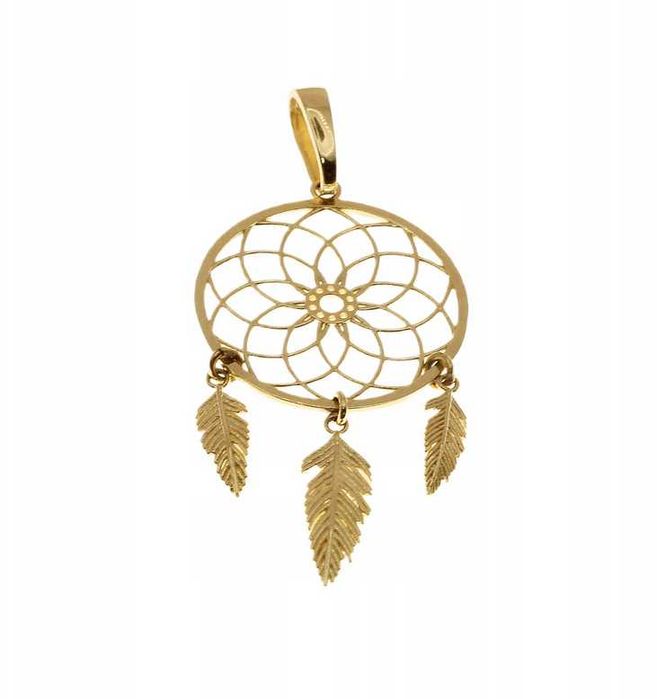 ZŁOTY WISIOREK ŁAPACZ SNÓW złoto pr.585 na prezent