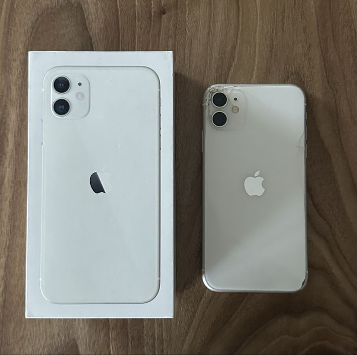 iPhone 11 biały uszkodzony