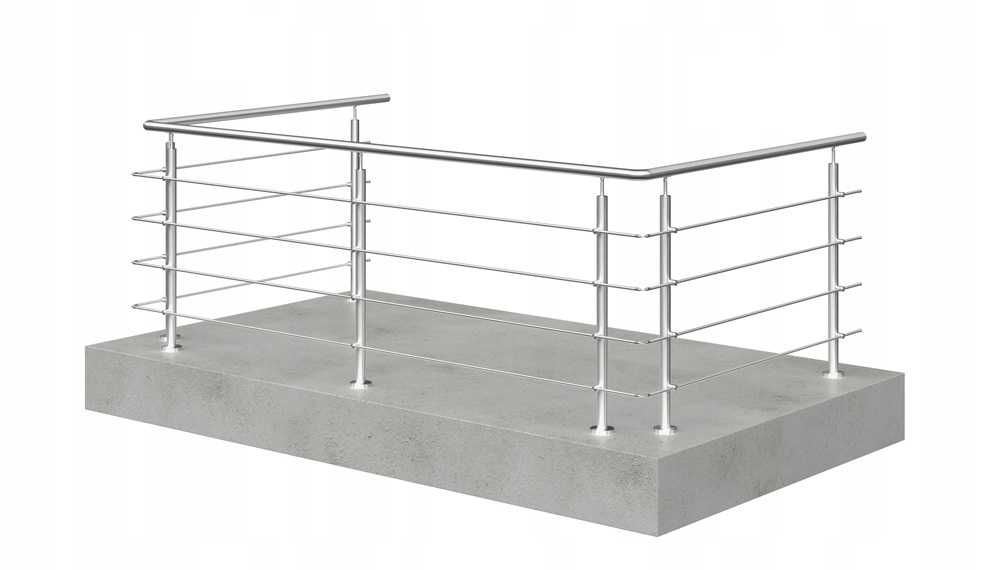 Balustrada balkonowa nierdzewna - 5m Samodzielny montaż. Bez spawania!