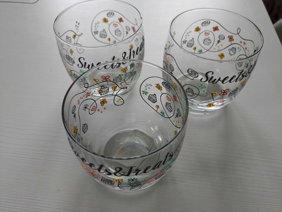 Szklanki ozdobne "ciasteczka" 260 ml  3 sztuki