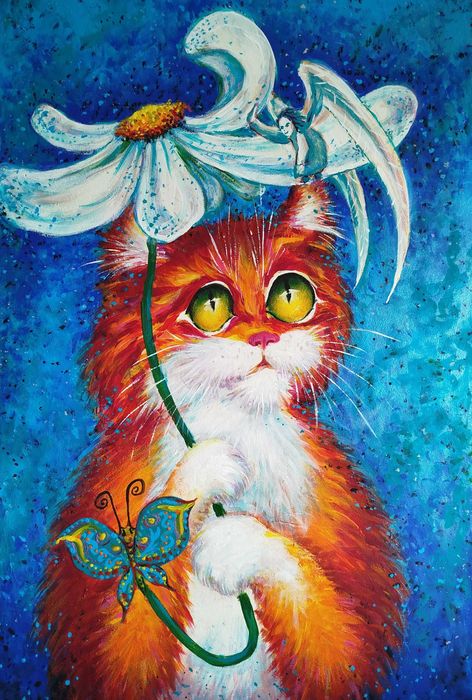 Картина КОТ И АНГЕЛ 40*60см,акрил