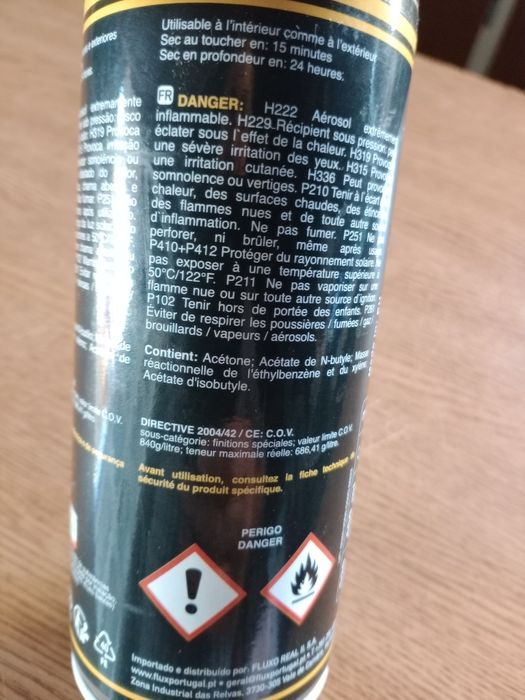 Tinta spray preto de alta temperatura