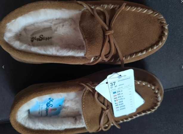 Buty kapcie mokasyny damskie ocieplane nowe