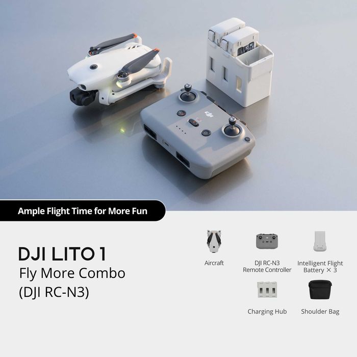 DJI Lito 1 Fly More Combo | RC-N3 | 4K 60fps | SELADO | 3 ANOS DE GARANTIA