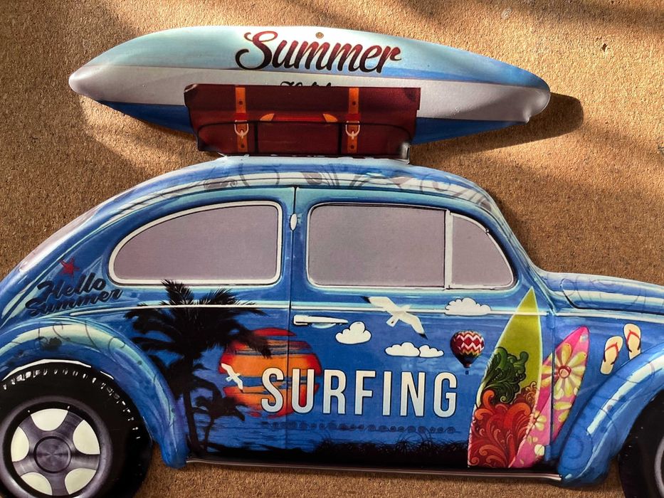 Surfing 3D metal wall plaque art