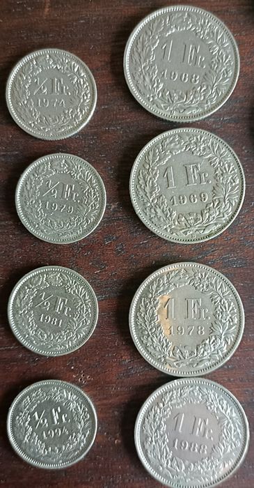 Moedas Europa. Suiça (Confederação Helvética). Franco Suíço