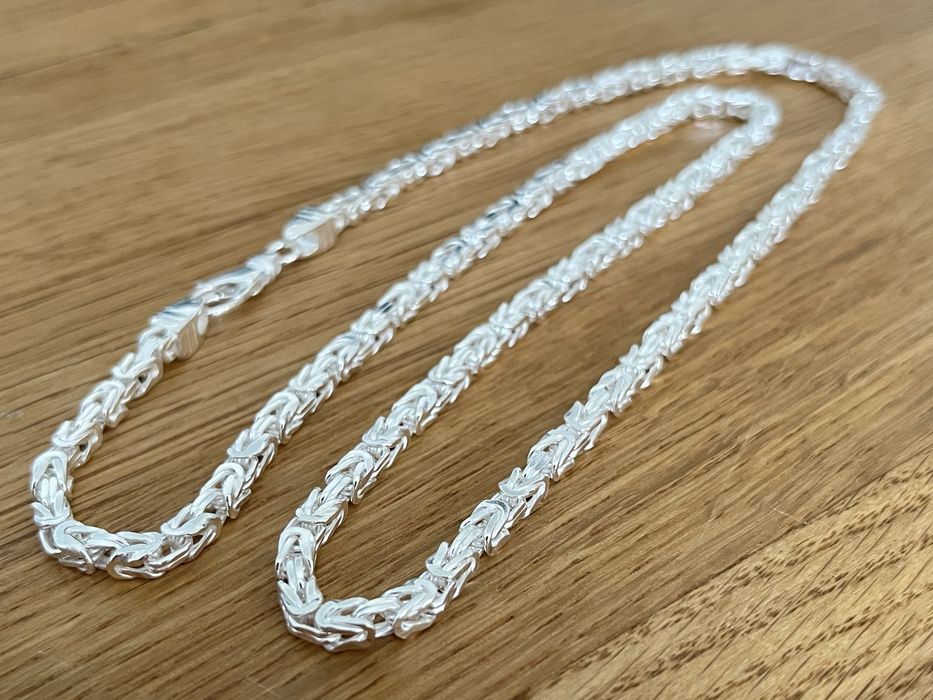 Srebrny męski łańcuszek Splot Królewski 60 cm 38 g