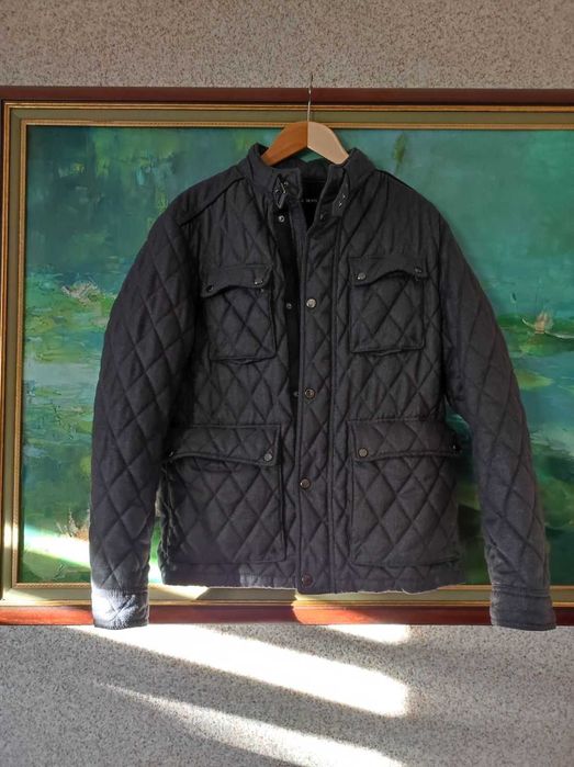 pikowana kurtka męska Zara modna casual slim fit miejska ciepła