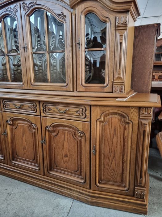 komoda dębowa witryna serwantka biblioteczka