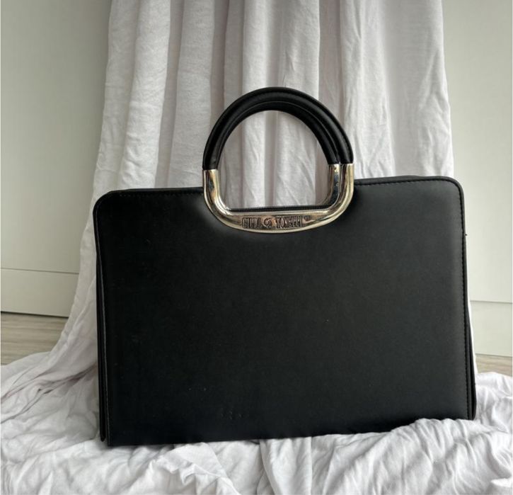 чорна базова шкіряна каркасна сумка панк y2k new rock