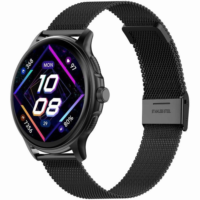 Smartwatch Damski GRAVITY GT12-1 Czarny Pasek Silikonowy Bransoleta