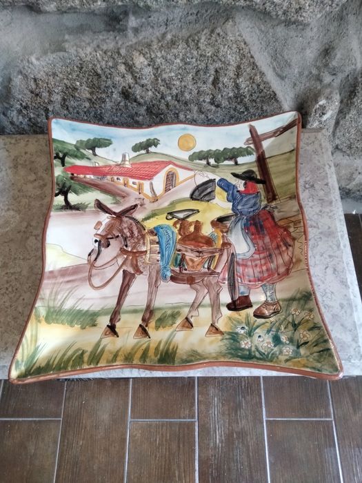 Prato de barro olaria alentejana Joaquim Lagareiro, S. Pedro do Corval