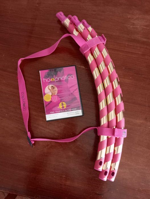 Bambolê Fitness Portátil Hoopnotica (Travel Hoop) + DVD Treino