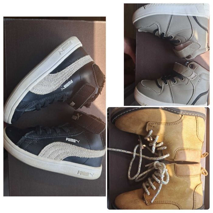 Хайтопи 3 пари черевички puma zara reserved 23 розмір 14,5 см