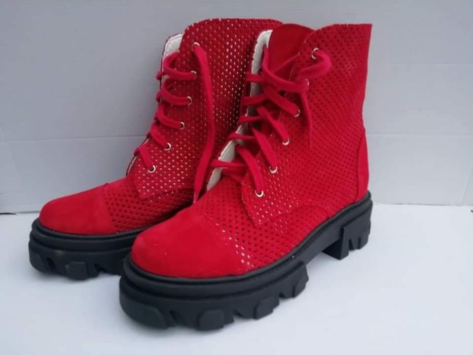 Eleganckie botki wiosenno letnie Naturalna skóra