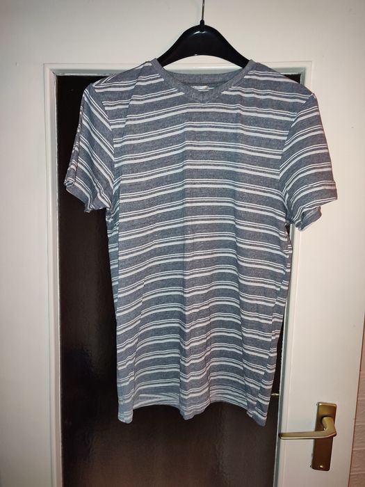 Koszulka męska szary melanż w białe paski