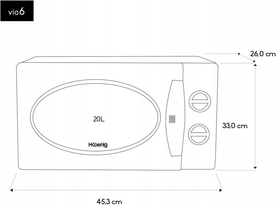 Kuchenka mikrofalowa wolnostojąca H.Koenig VIO6