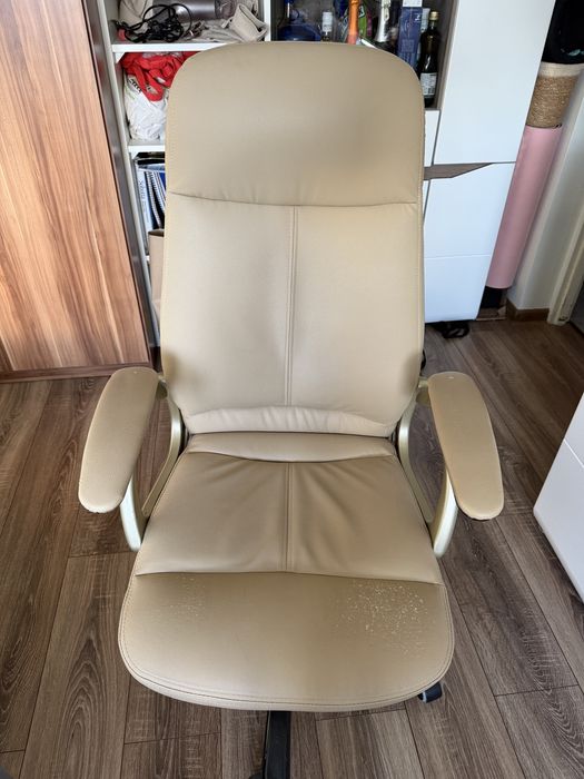 Krzesło biurowe eko skóra karmelowe