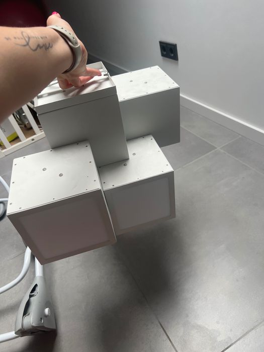 Lampa sufitowa biała kwadraty
