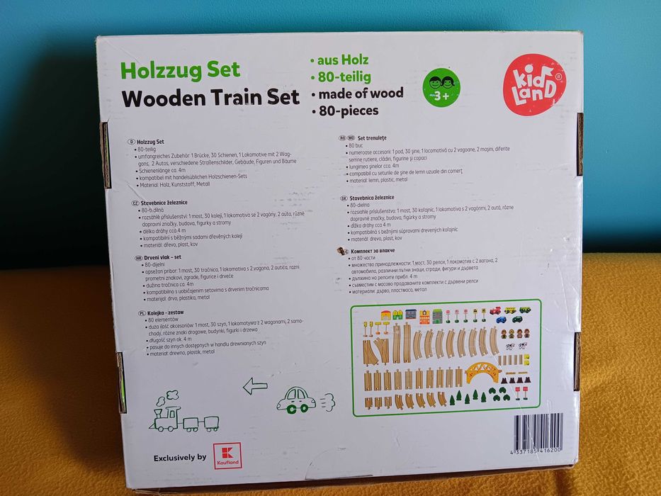 Pociąg drewniany Kid Land (Komplet + instrukcja + karton)