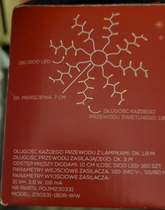 Nowe lampki/ światełka na choinkę/ łańcuch świetlny LED z pierścieniem
