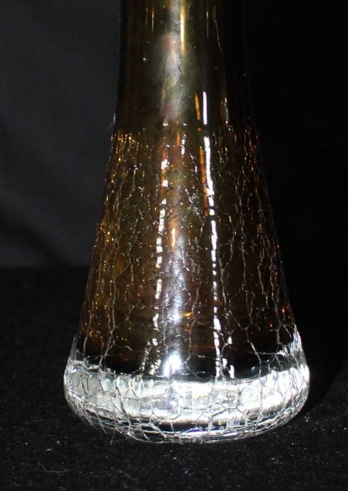 Vaso de vidro vintage, anos 60, design craquelado de Ingrid Glashütte