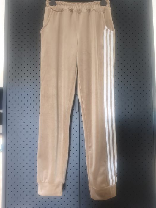 Dres welurowy z paskami / fango / made in Italy