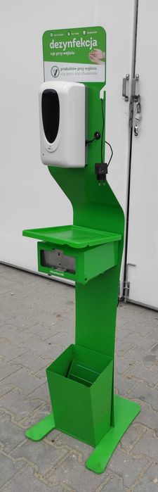 Stacja dezynfekcji rąk-bezdotyk. autom. stojak. Dezynfekcja Mycie rąk.