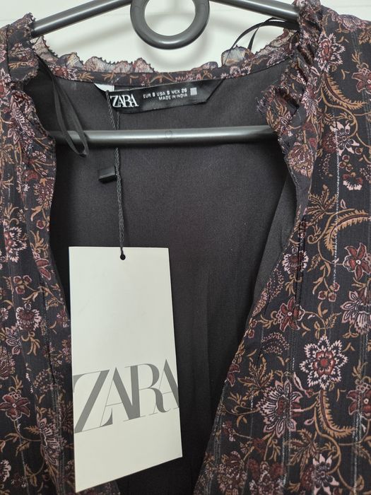 NOWA Z METKĄ  sukienka ZARA, boho, metalizowana nić, r. S