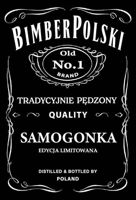 NOWE naklejki 75x110 Bimber Polski etykiety Foliowe samoprzylepne