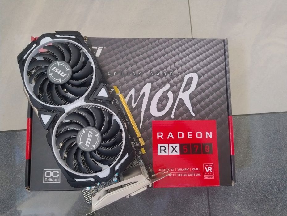 Karta graficzna MSI Radeon RX 570 ARMOR 8G OC | Pudełko | 100% Sprawna