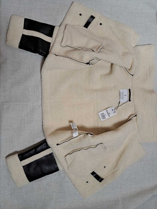 Kurtka Stradivarius Kożuszek Ramoneska Pilotka Czarna L 40 Nowa