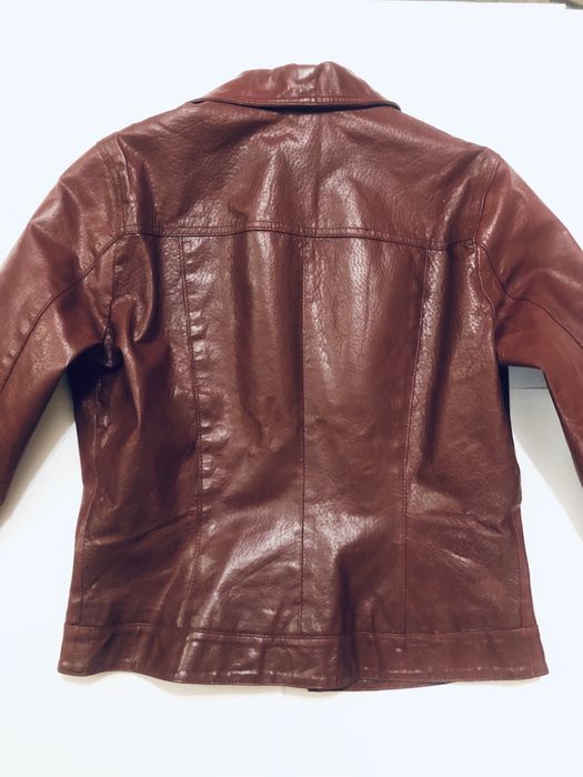 Бордовая кожаная куртка Vero Moda