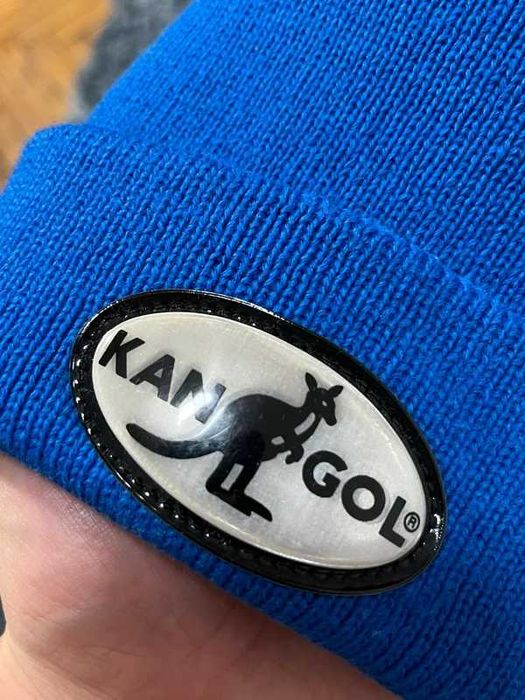 Kangol Niebieska Gruba Czapka