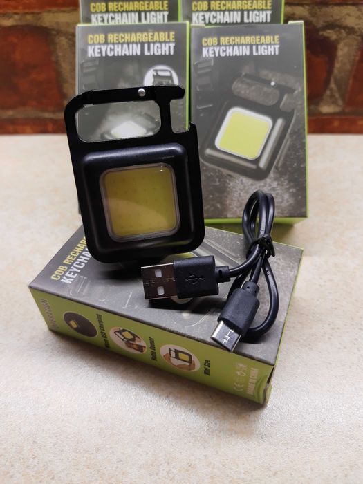 Фонарь Портативный USB минисветильник Фонарик юсб , брелок с карабином