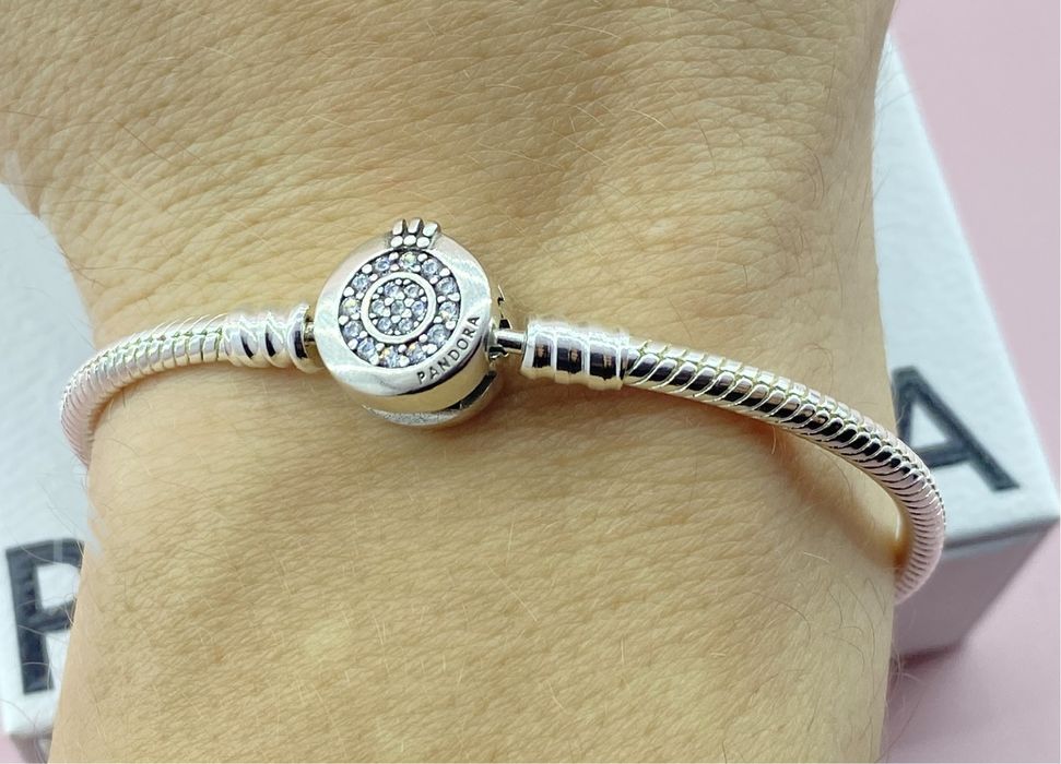 Оригінальний срібний браслет Pandora "Корона О" Бірка\пломба