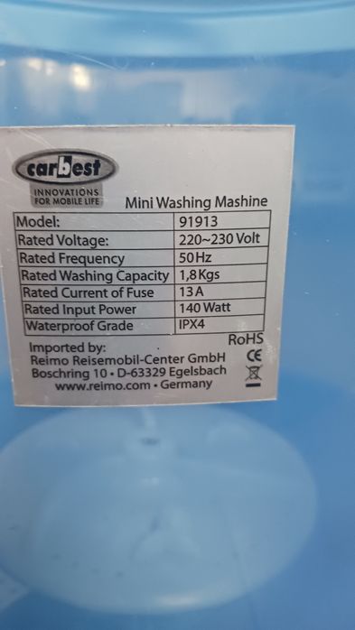 Máquina de Lavar Roupa Portátil 220v autocaravana