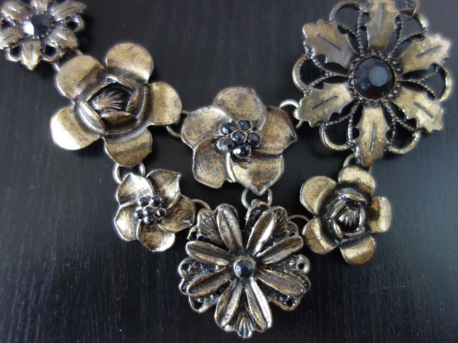 Naszyjnik, ręcznie robiony, metaloplastyka, hand made, boho, wieczorowy