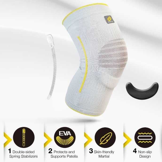 Bracoo KE60 Stabilizator Orteza Kolana Elastyczna Szara L