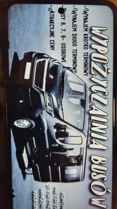 Wynajem busa 9 osobowego - oraz samochodów osobowych