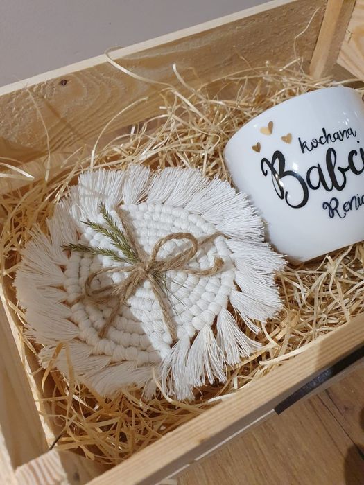 Podkładka pod kubek/ świecę zapachową makrama